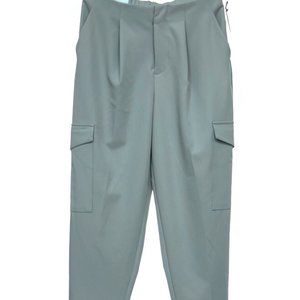 Prologue pleated high rise ankle length cargo pant